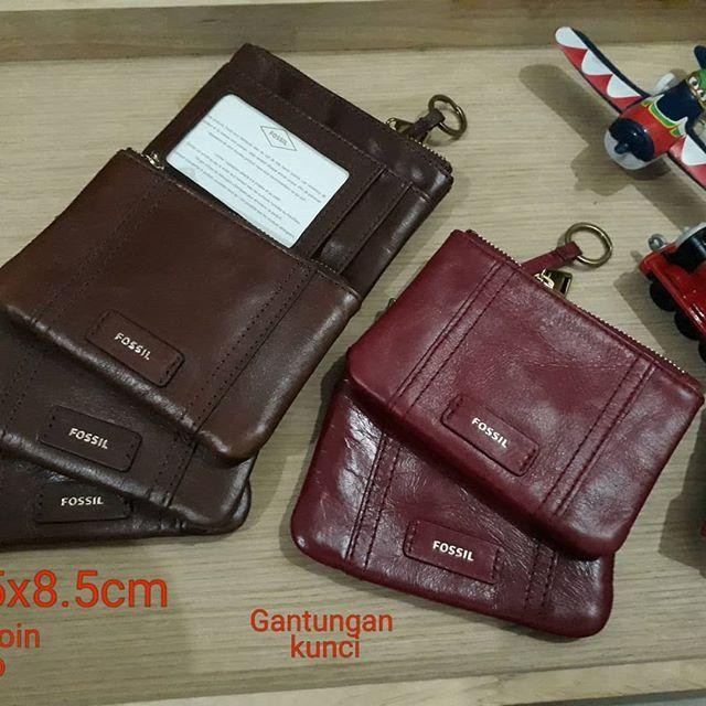 PREMIUM Fossil Elis Coin Zip Dompet STNK Gantungan kunci mobil
