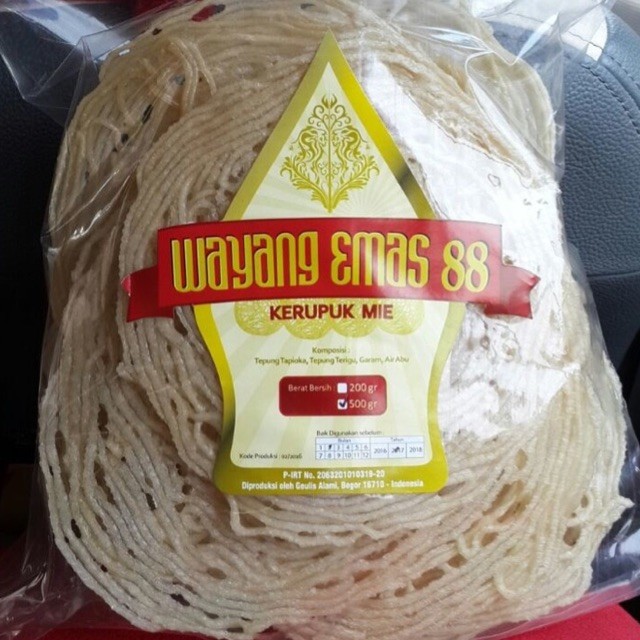 

Kerupuk mie bogor wayang emas 88 / kerupuk mie asinan bogor renyah gurih nikmat tanpa pengawet