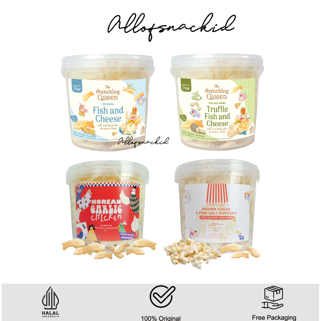 

Munching Queen - Fish and Cheese Chips - Kids Friendly Series - Cemilan Anak - 70gr - Tube