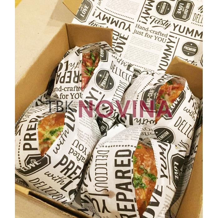 JTTOP" [100 PCS] KERTAS NASI / KERTAS BURGER MOTIF KORAN (20X20 CM)