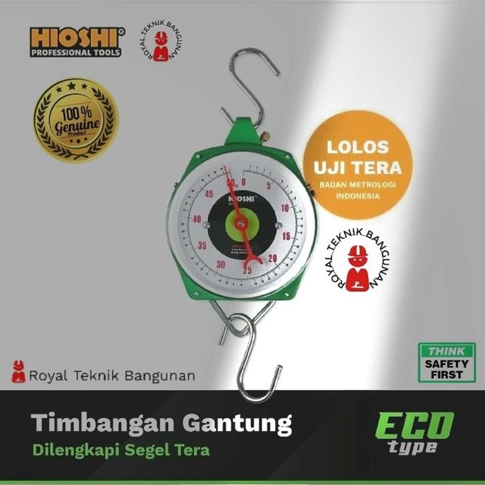 Timbangan Gantung Manual Jarum Analog 25 50 100 150 200 Kg Eco Hioshi / Ukur Berat Buah Sayur