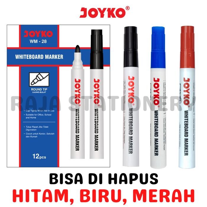 

WHITEBOARD MARKER B BLUE RED SPIDOL PAPAN TULIS DIHAPUS HITAM BIRU MERAH WM28 WM29 WM30 LUSIN BOX
