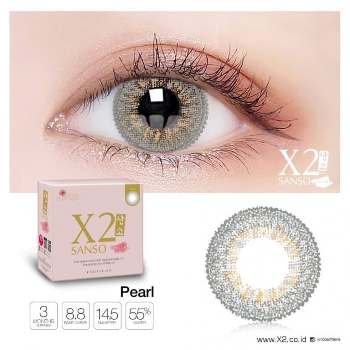 X2 Sanso Color Softlens Hydrogel Capucino Pearl Onyx Shadow Soflen Warna X2 Sanso Series