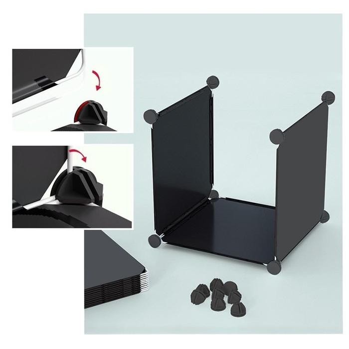 SHENAR, RAK SEPATU 4 SUSUN PLASTIK / RAK 2 KOLOM 4 TINGKAT SERBAGUNA