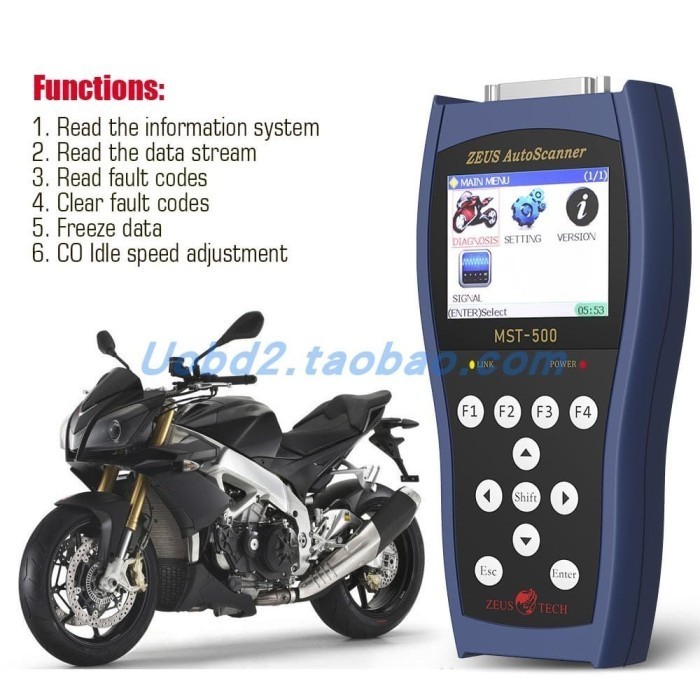Otospirit- Master Mst-500 Handheld Motorcycle Scanner Can Bus Interface Diagnosti