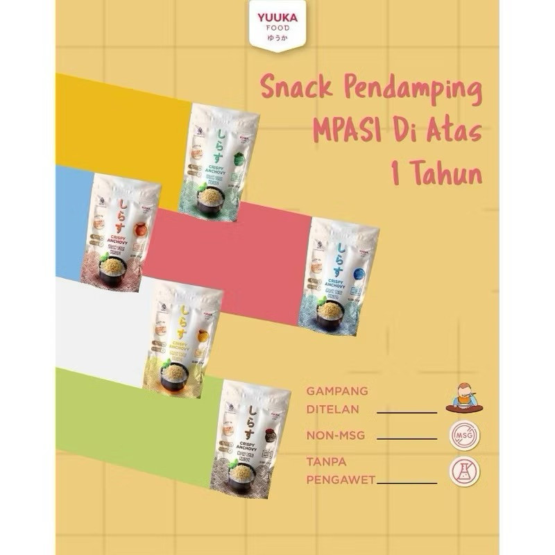 

YUUKA Food Crispy Anchovy 30gr Ikan Teri Krispi Snack Cemilan MPASI Sehat