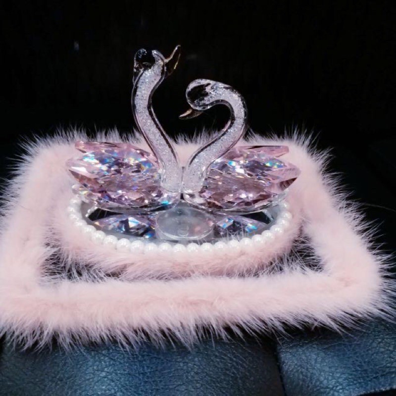 Pajangan Dashboard Mobil Swarovsky Crystal Parfume Swan Angga Tempat Parfume Bebek