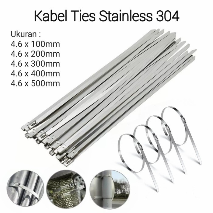 

+++++] Kabel Ties Stainless 304 Cable Tie Knalpot Motor Mobil Exhaust Wrap