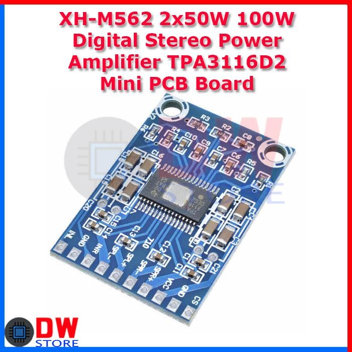 Mantap- XH-M562 100W 2x50W Mini Stereo Power Amplifier PCB TPA3116D2 TPA3116