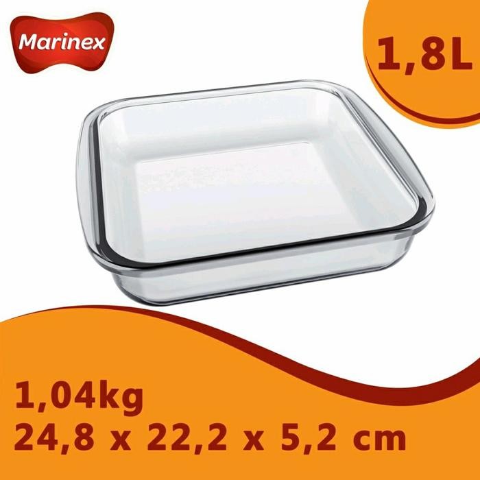 Marinex Loyang Kaca Persegi 1.8L/ Loyang Persegi Marinex 6222