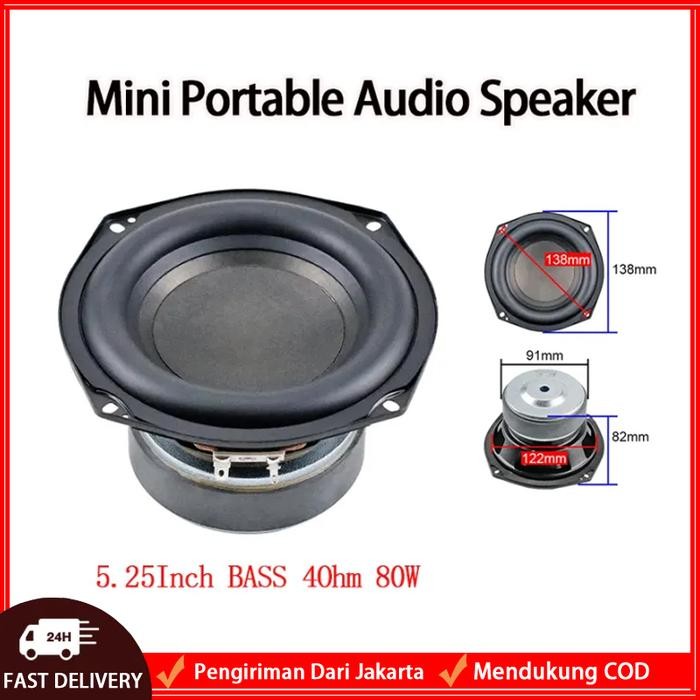 Otospirit- Diy 5.25 Inch Hifi Subwoofer Bass Karet Besar 4 Ohm 40W Speaker Woofer Audio Speaker Hifi