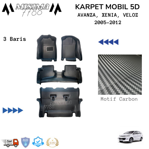 Karpet Mobil 5D Toyota Avanza, Xenia, Veloz Tahun 2004-2012