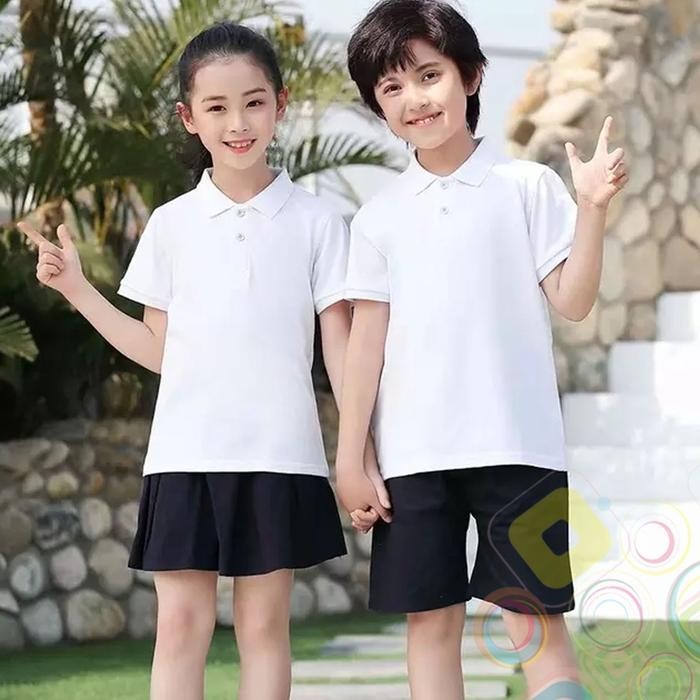 Cing- Baju Kaos Polos Anak / Baju Polo Anak Warna Putih