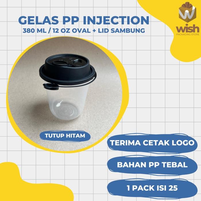 Cup Pp Injection / Gelas Plastik 12 Oz / (Isi 25 Pcs) - 12 Oz