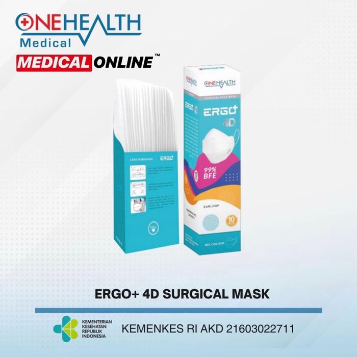 MASKER ONEHEALTH ERGO ERGO+ 4D FILTER SURGICAL MASK MEDICAL ONLINE