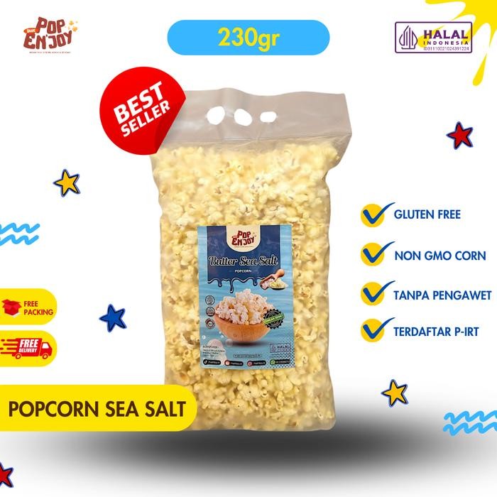 

[ GURIH ] POPCORN Butter Sea Salt 1 Bag - PopENjoy / Makanan Manis Crispy Camilan Popkron Snack