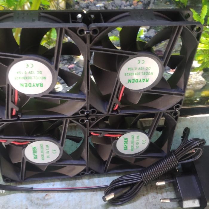 Barang Terlaris Fan aquascape 4 Fan Kotak 2x2 aquarium kipas air laut pendingin air Ready