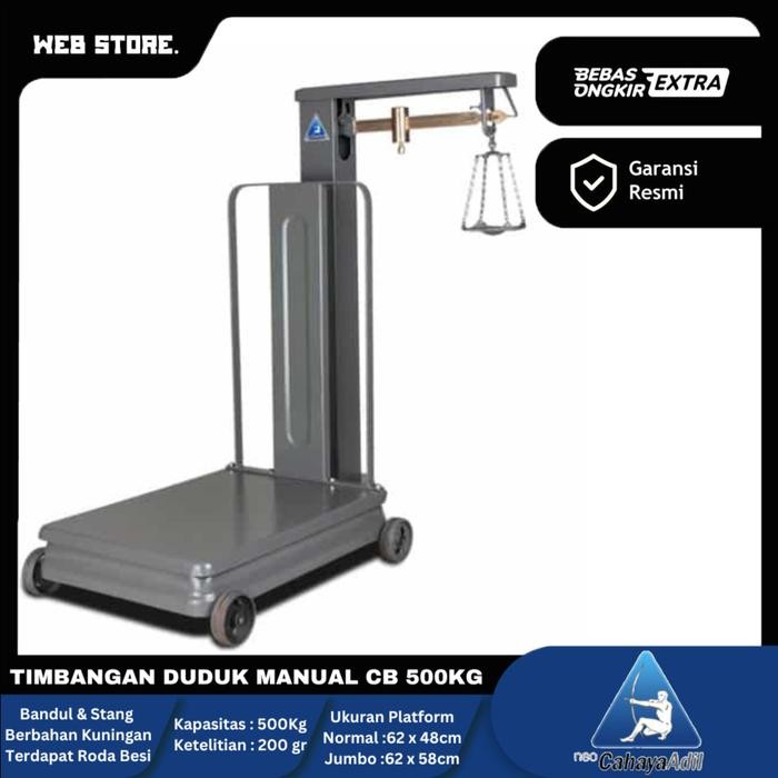 Timbangan Duduk 500Kg Mekanik Manual Scale Cahaya Adil Cb 500 Pagar