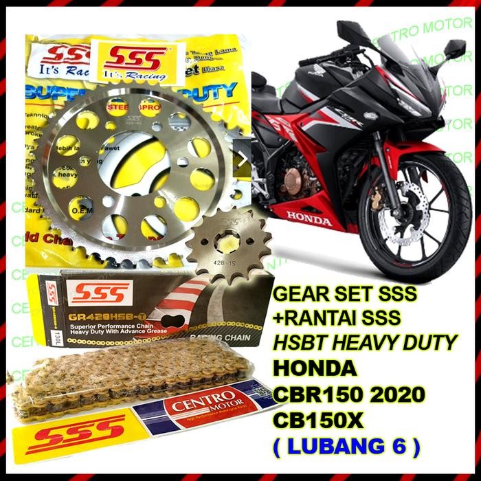Gear Set Cb150X/Cbr150 Sss Lubang 6+Rantai Heavy Duty