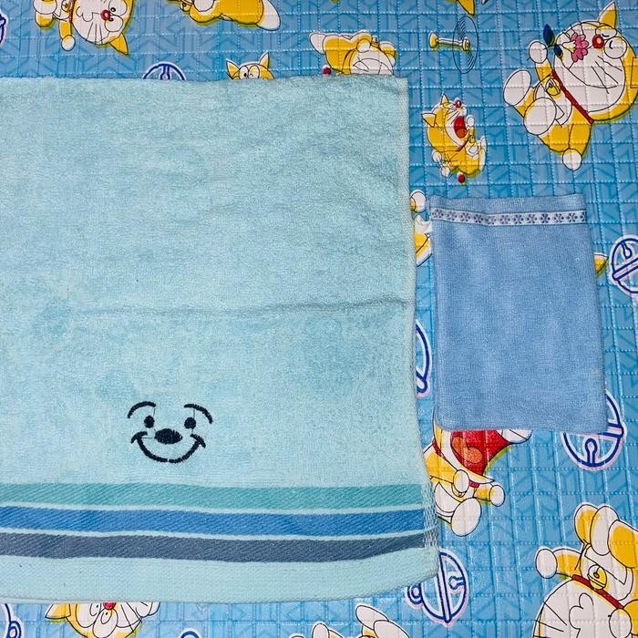 ORIGINAL.. PAKET BUNDLE PERLENGKAPAN MANDI BAYI NEWBORN ISI PERLAK OMPOL, HANDUK KUPING KARAKTER