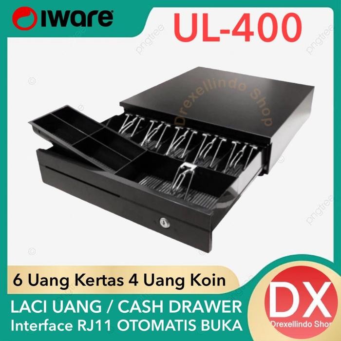 

SendToday- Cash Drawer / Laci Uang Iware Ul400 / Ul-400 Rj11 6 Bill 4 Coins Otomatis Buka