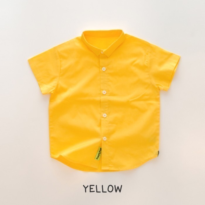 KidFlash- Heytimmy Kemeja Anak Polos Joy Lengan Pendek Warna Bold