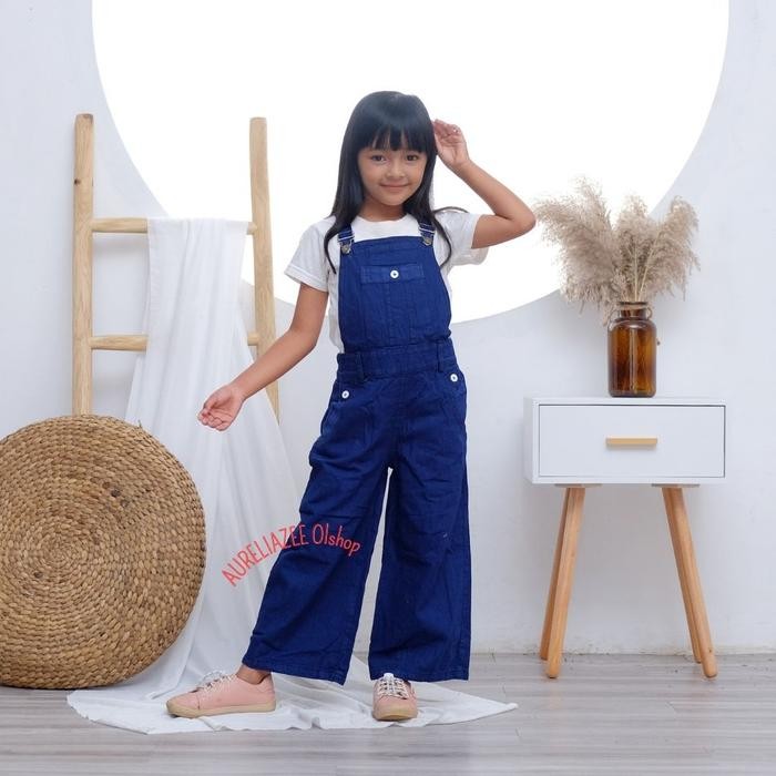 TheKids- Hanila Baju Kodok Anak Kulot Jeans Umur 5-15Tahun