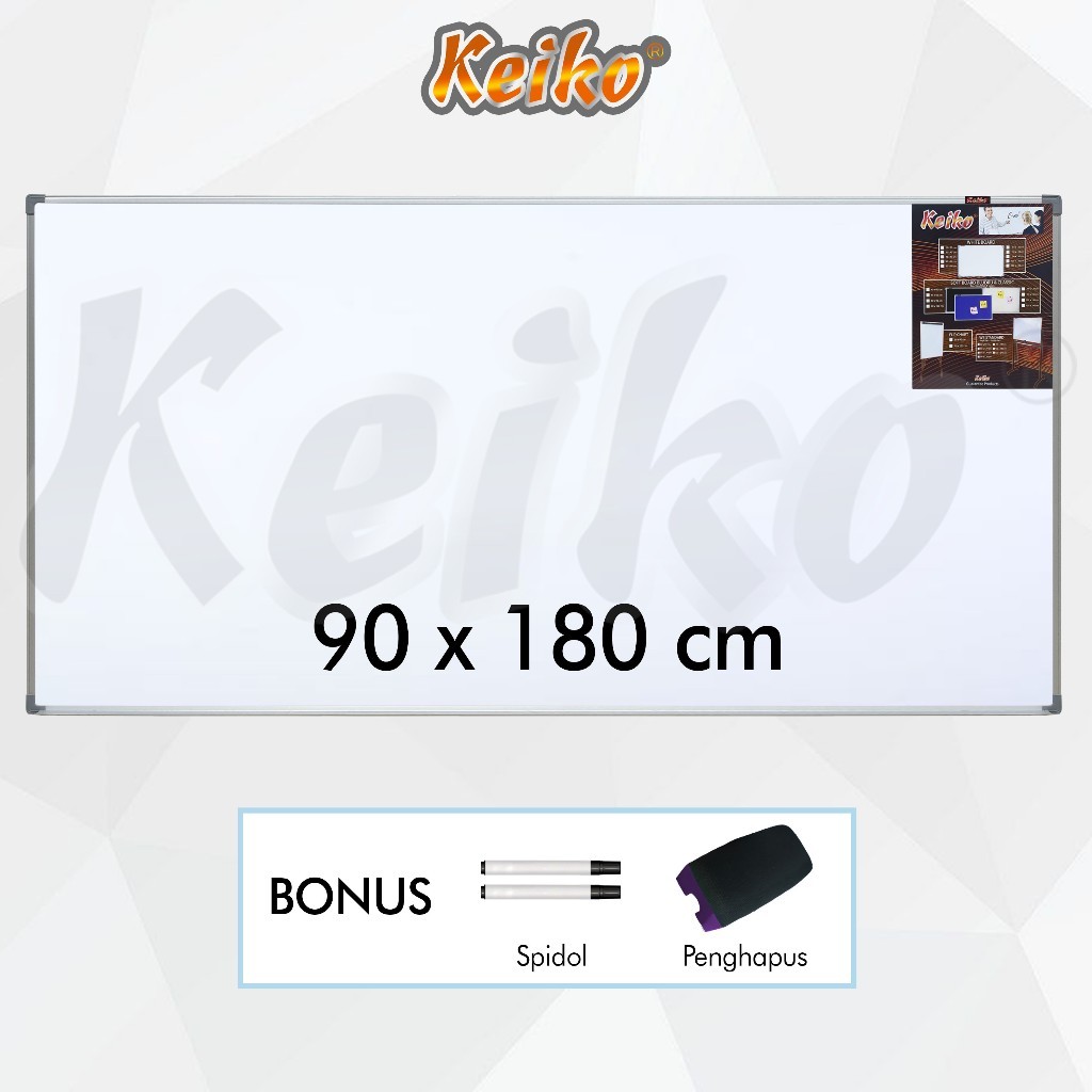 

Papan Tulis Whiteboard / White Board Gantung Single Face Keiko 90 x 180 cm
