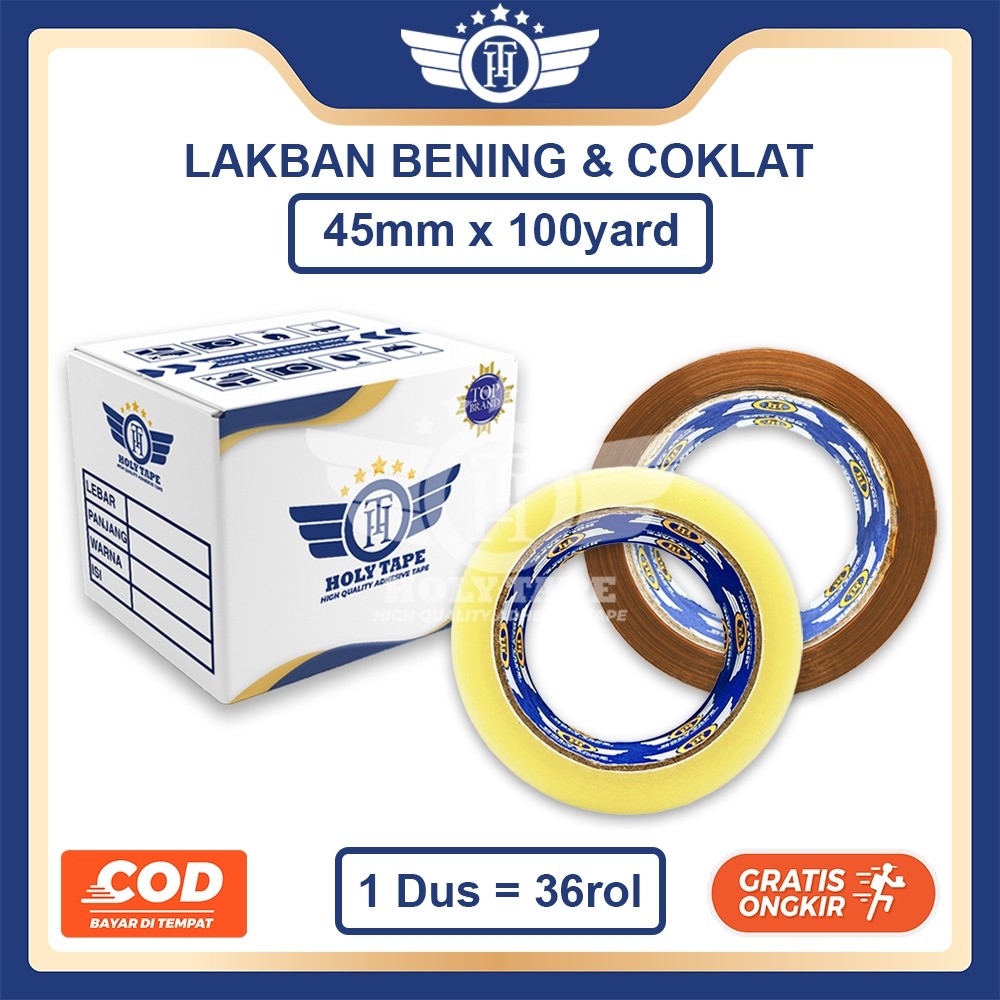 

1 KARTON LAKBAN HOLYTAPE KUALITAS DAIMARU BENING/ 100 YARD KHUSUS