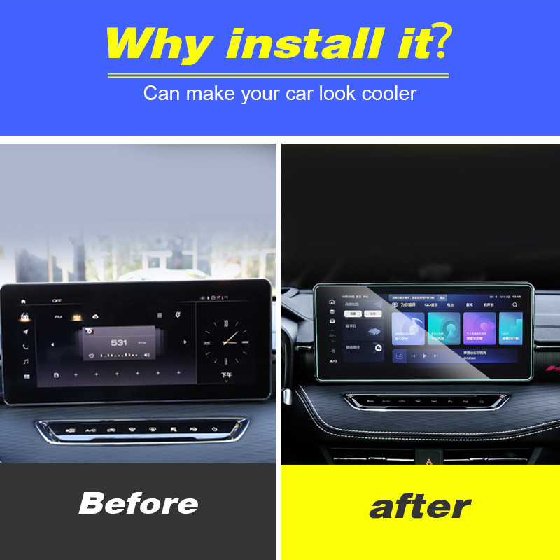 Vtear Car Gps Navigation Film Display Screen Protector Interior Decoration Tempered Glass Accessorie