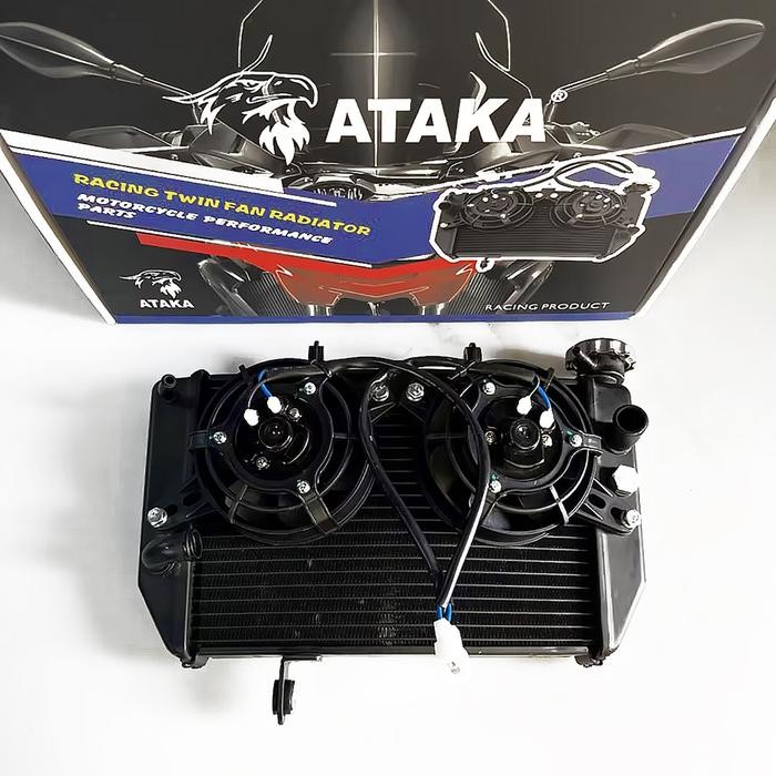 Otospirit- Racing Radiator Double Fan Racing Ataka Malaysia Mx King 570Ml Jupiter Mx Old Mx New