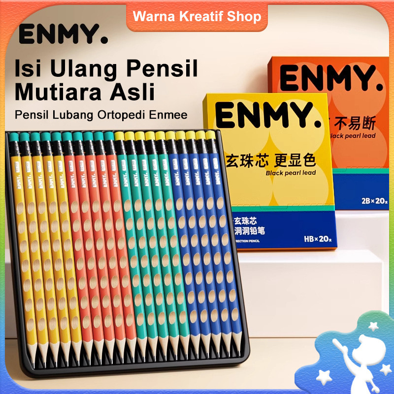 

ENMY Pensil Anak dengan Desain Segita, Inti Hitam, Aman, Tidak Mudah Patah dan Warna Jelas