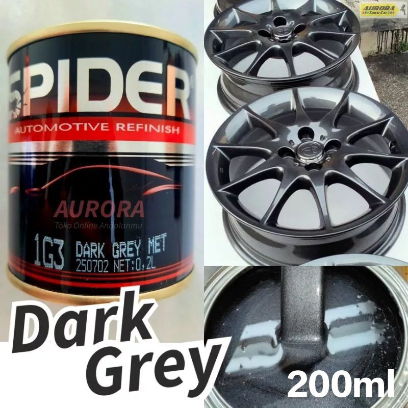 CAT SPIDER 1G3 DARK GREY MET 200ML ABU TUA GELAP METALLIC ABU METALIK DUCO DUKO