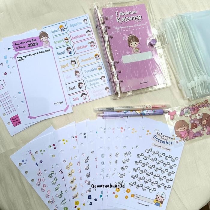 

Ready- Paket Binder Nabung Kalender Isi 12 Ziplock