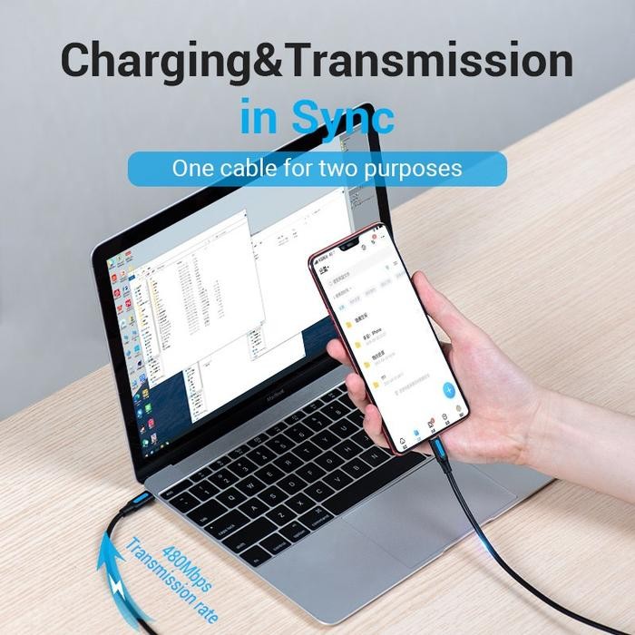 VENTION KABEL CHARGER 2A TYPE-C TO MICRO USB ADAPTER USB-C TO MICRO