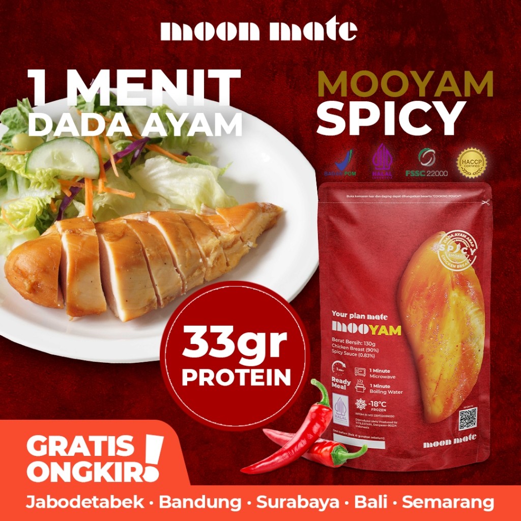 

Moonmate - Dada Ayam MOOYAM Spicy Protein Rendah Garam