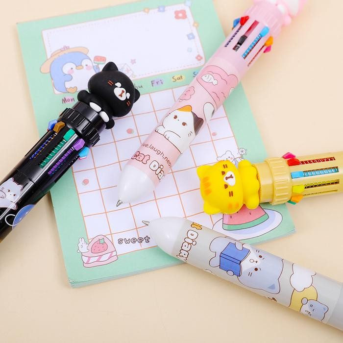 

ID PULPEN MEKANIK KARAKTER KARTUN LUCU KAWAII 3D EDNGAN 10 WARNA TINTA