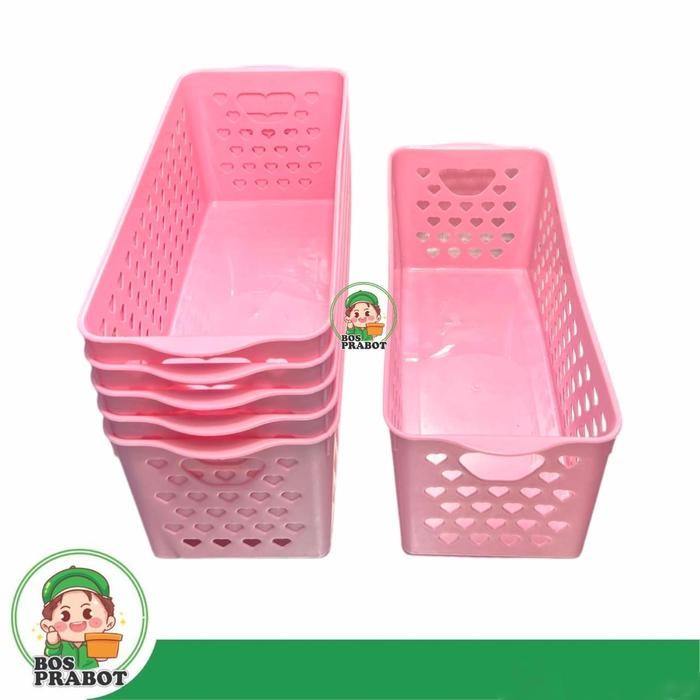 KERANJANG PLASTIK SERBAGUNA KERANJANG AKSESORIS DAN BAWANG PENYIMPANAN GAGANG KERANJANG PENYIMPANAN