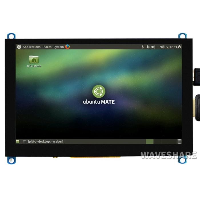 Lcd Waveshare 5" 5 Inch Hdmi Ips Lcd Capasitive Touchscreen Raspberry