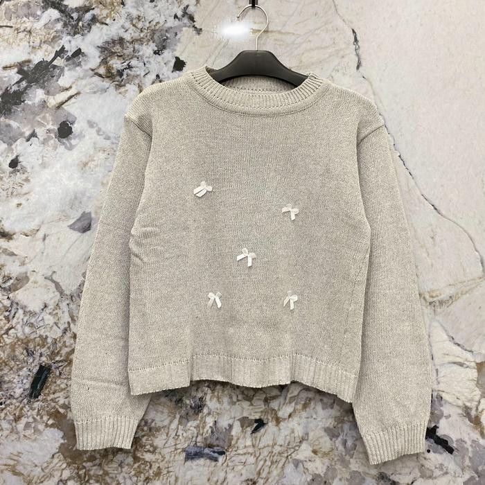 U2Q SWEATER RAJUT CROP LILY ATASAN WANITA ONECK BAJU LENGAN PANJANG OVERSIZE TEBAL UNS
