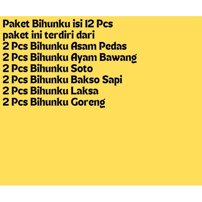 

BIHUNKU MIX ALL RASA PAKET 12 PCS