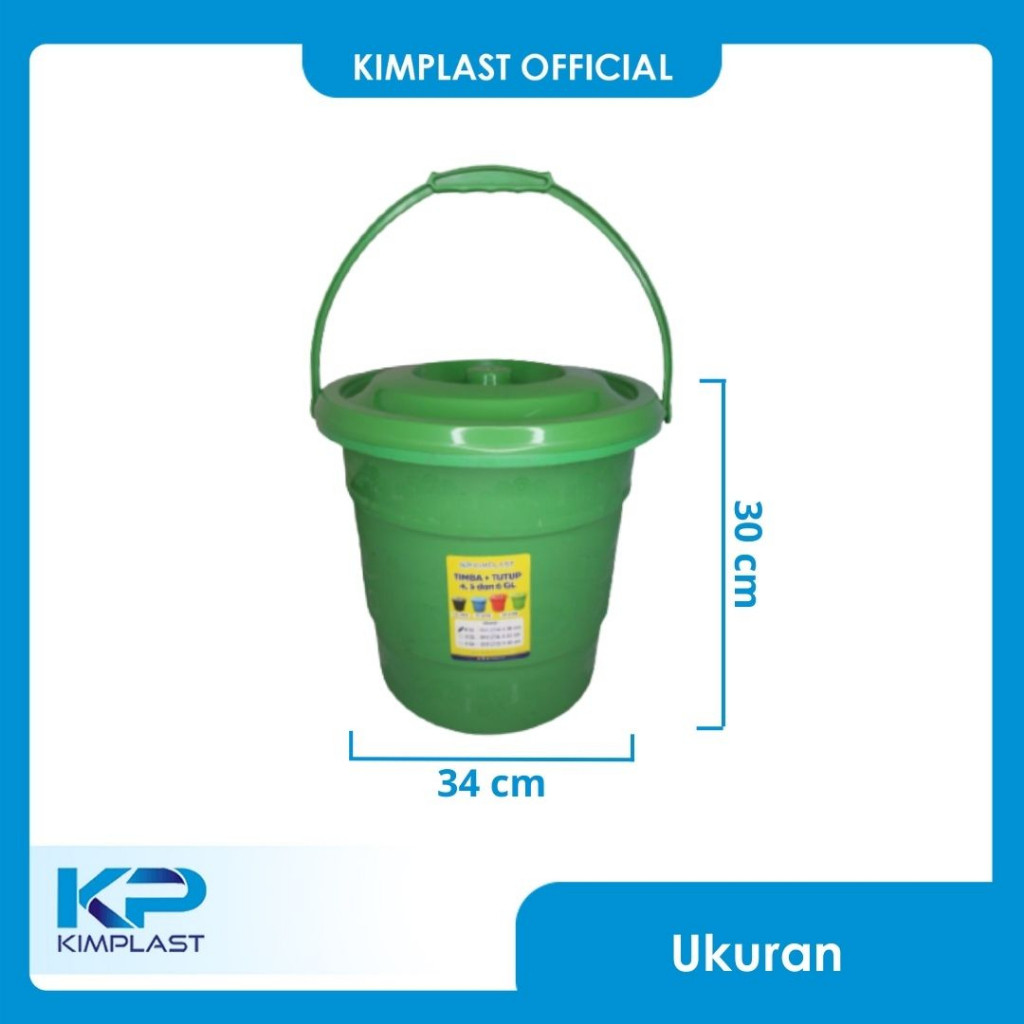 KIMPLAST Timba + Tutup 4 GL/ Ember/ Timba Sedang/ Timba Air/ Wadah Air