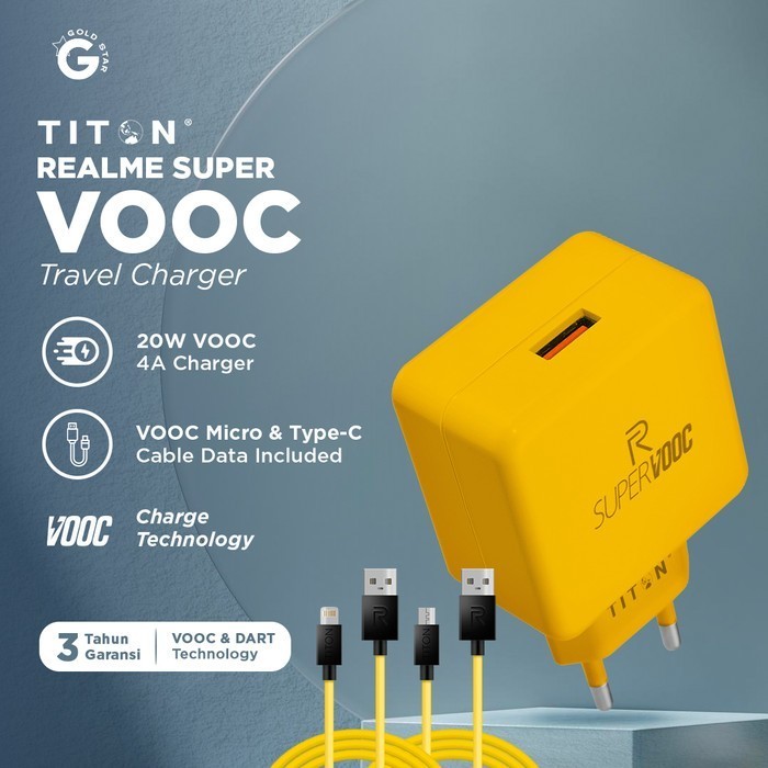 Promo Travel Charger Titon Original Super Vooc Realme Diskon