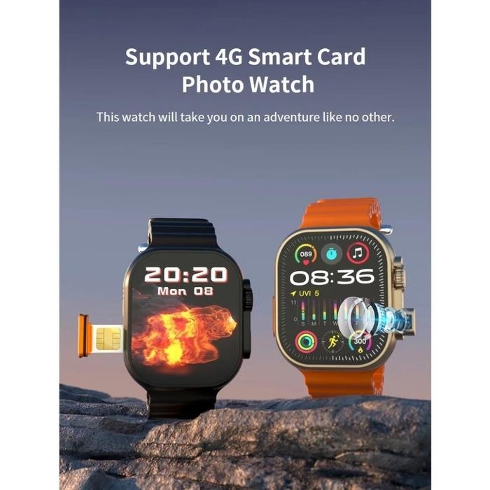 SmartWatch K4G ULTRA Jam Tangan SIM Olahraga NFC Wateroof 4G SMART CARD Jam Smart Watch Wanita Pria