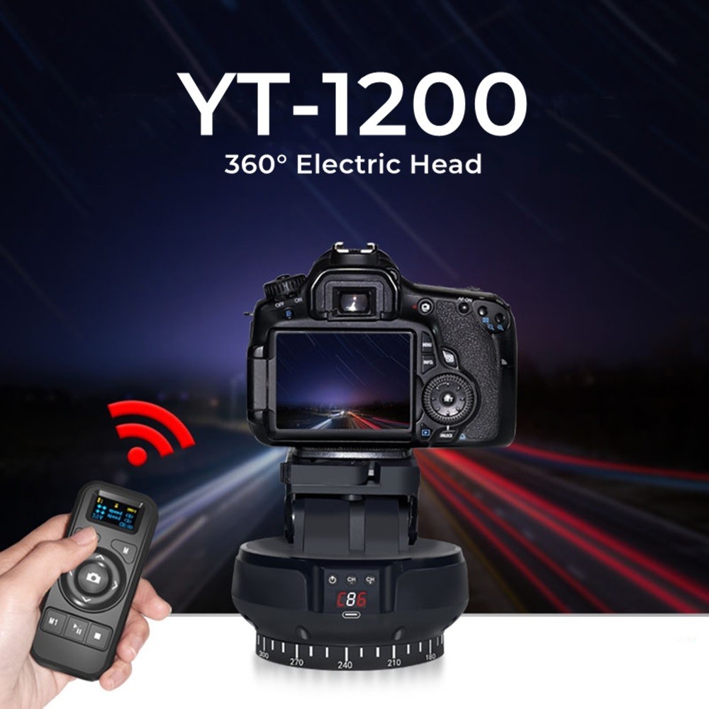 Top: YT-1200 Auto Motorized Head 360 Panoramic Stabilizer Remote Control for Phone Camera GoPro VS Z