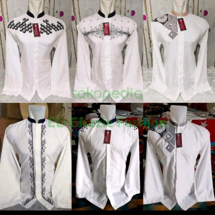 Hayat- Baju Koko Lengan Pendek Panjang Pria Dewasa / Putih / Paket Usaha