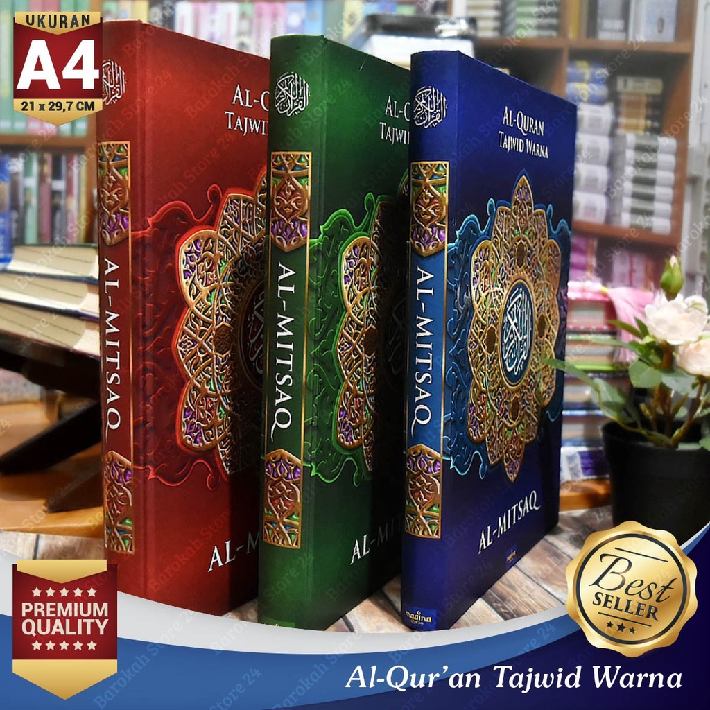- Al Quran A4 Al Mitsaq Tajwid Warna - Al Quran Tajwid Warna Besar - Al Quran Non Terjemah