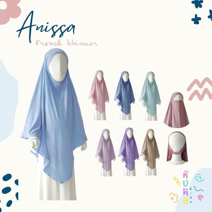 Hayat- French Khimar Anak Jilbab Hijab Syari Jersey Premium Anissa Fk Nuha Kids