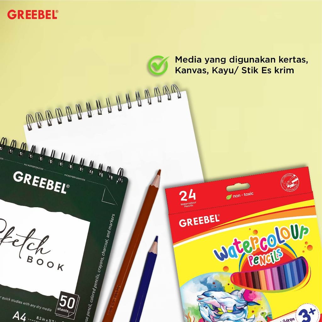 

EBEL Pensil Warna Panjang 24 Warna Warni / EBEL 8024 Water Color Pencil