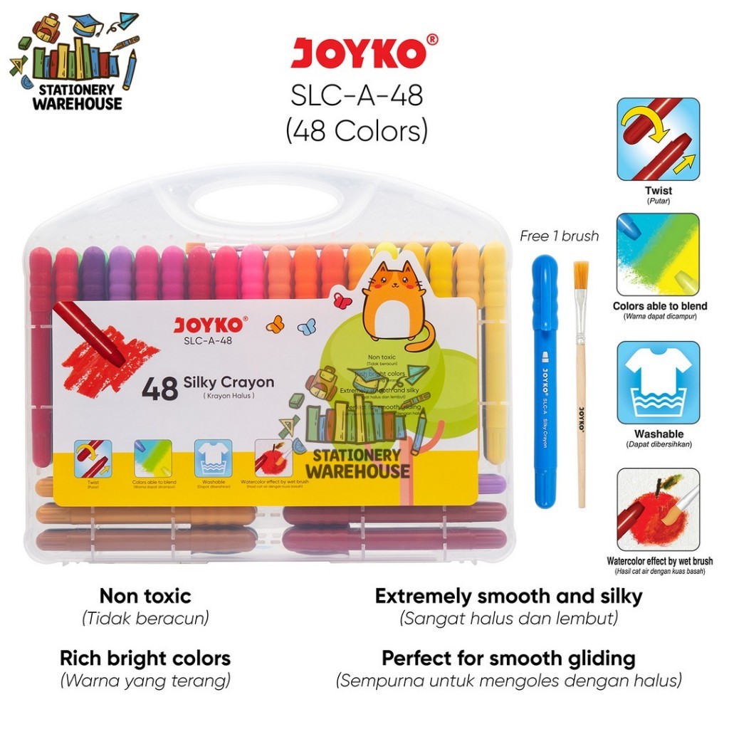 

y Crayon Krayon Halus SLC-A Warna 12 , 24 , 36 dan 48 Warna